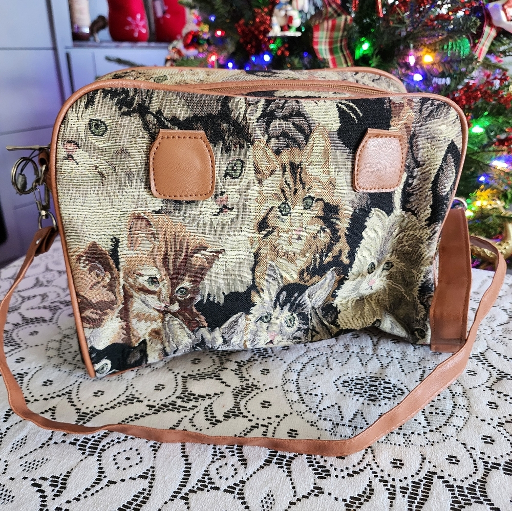 Cat Tapestry Shoulder Bag - Picture 2 of 10